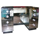 1950's  Deco Mirrored  Desk with Lucite Handles