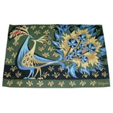 French Designer Wool Peacock Motif Rug