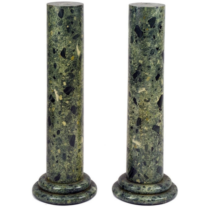 Pair of Art Deco Faux Marble Columns.