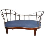Antique Cherry and Steel Settee
