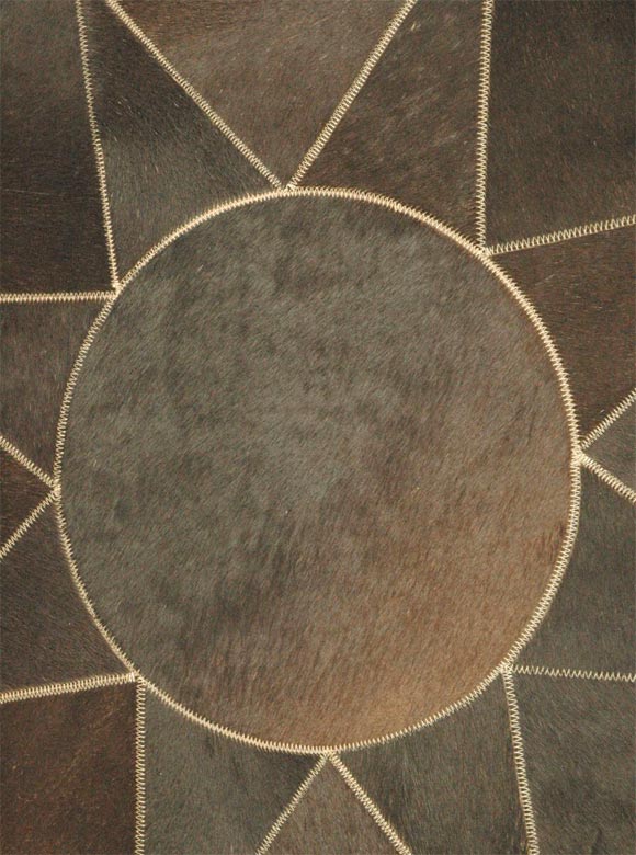 Large Cowhide Pouf or Ottoman 3