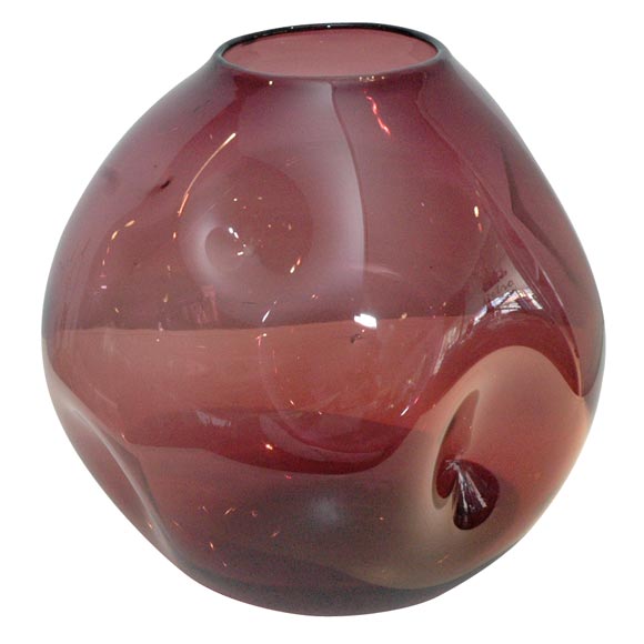 BLENKO PINCHED GLASS VASE For Sale