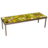 A Modernist  iron and tile Table signed  R. Capron