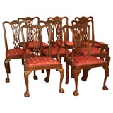 Eight Chippendale Dining Chairs