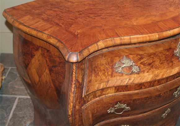 18th Century and Earlier Swedish rococo bombe commode