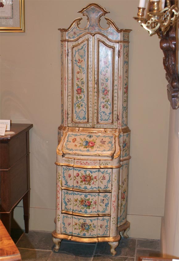 Small Venetian secretaire-bookcase