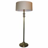 Vintage An Art Deco Floor Lamp, Brass with Pairpoint Glass Sphere