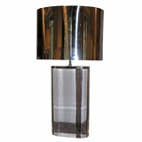 A  Table Lamp, Lucite and Nickel Steel, by Karl Springer