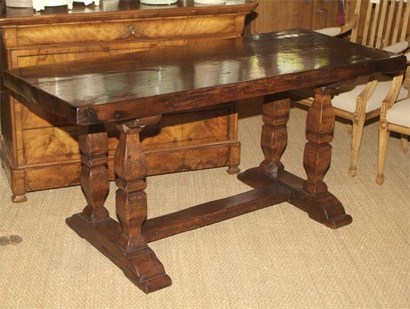Oak Trestle Sofa/Console Table (ref# PR112)