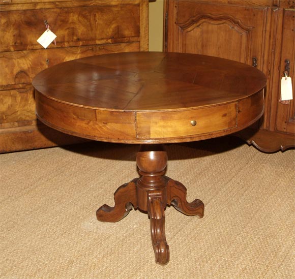 Louis Philippe Gueridon with 2 drawers (reference # SR37)