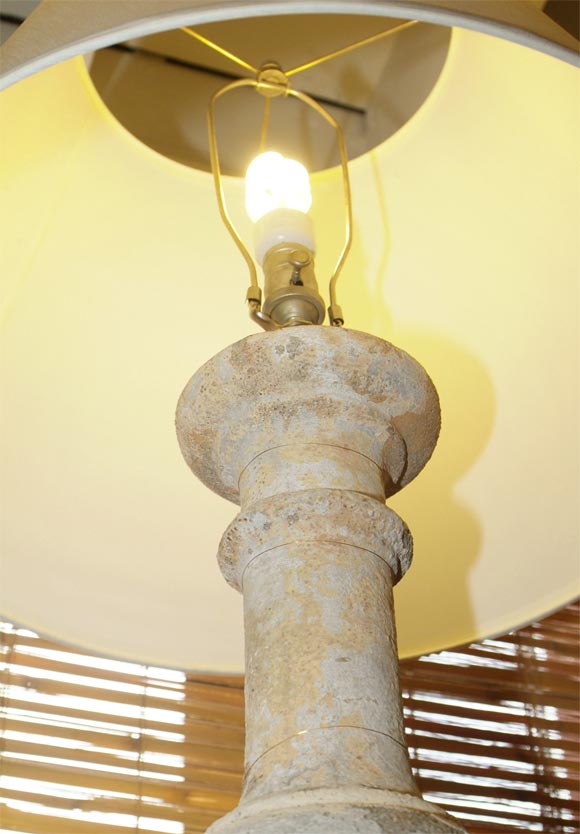 Stone Balustrade Lamp with Marble base Paris France 1