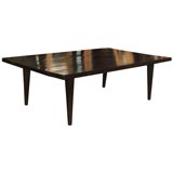 Large Solid Ebonized Teakwood table with tapered legs