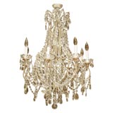 Magnificent Crystal and Gilt Iron Chandelier-