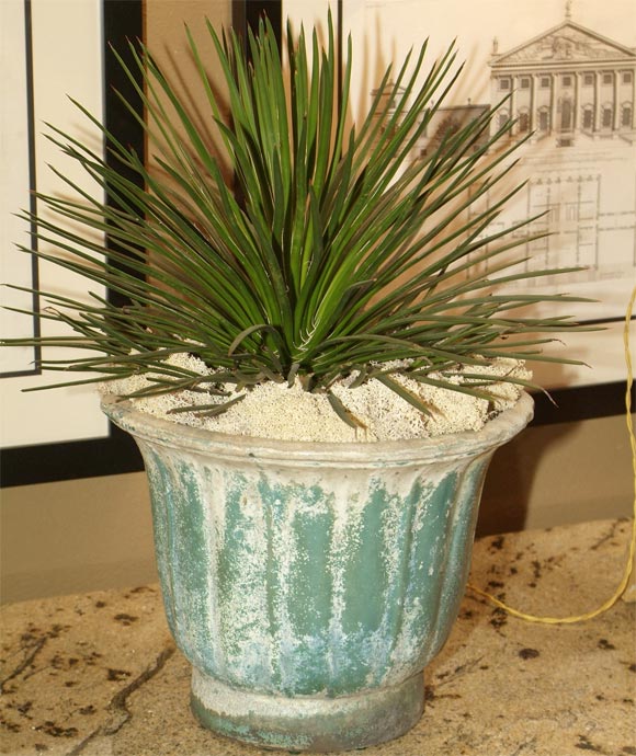 Hahn Dynasty Green Planter with Agave Plant- In Excellent Condition In San Francisco, CA