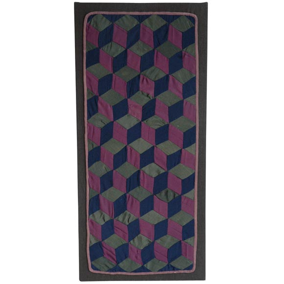 1920s Amish Rare Cradle Quilt/Tumbling Blocks