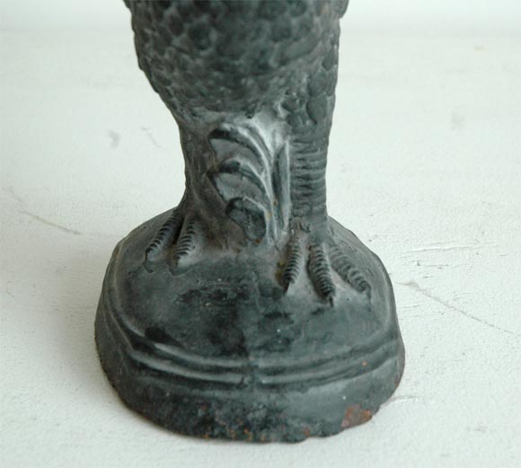 19THC  LEADED COVERED  CAST IRON ROOSTER 3
