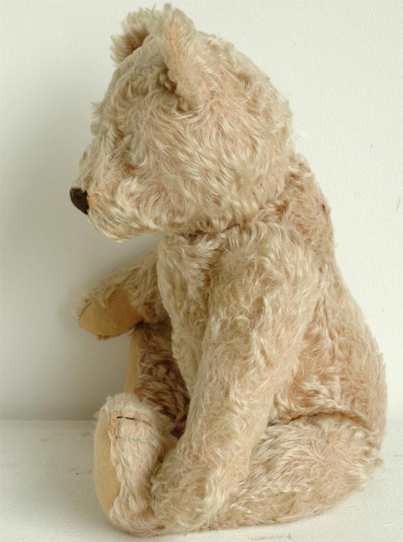 German RARE 1940S STEIFF WHITE BEAR WITH BUTTON IN EAR