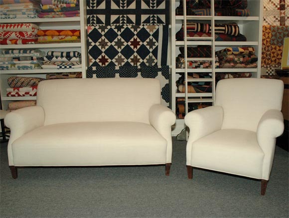 19THC. SOFA AND CHAIR FROM FRANCE