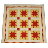 Antique 19THC  RARE FEATHERED STAR QUILT FROM PENNSYLVANIA