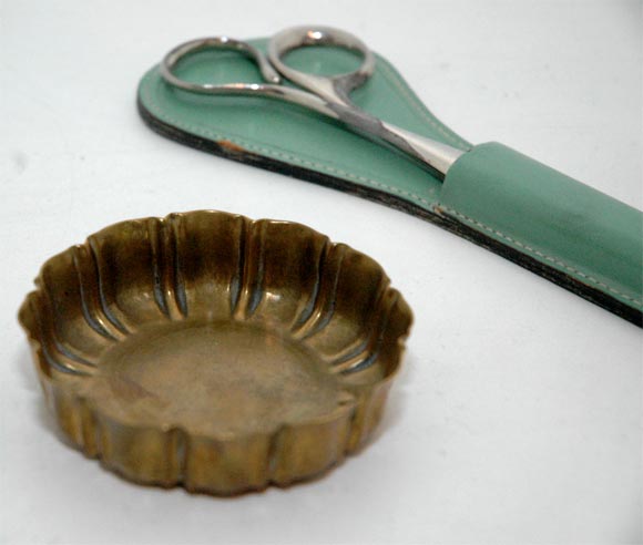 Hammered Josef Hoffmann Dish, A. Campi Scissors, and C. Aubock Tray