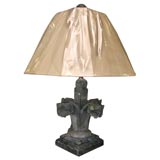 Pair of Carved Stone Lamps