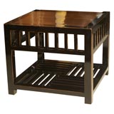 Bamboo and Black Lacquer Table