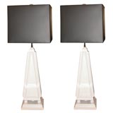 pair of obelisk table lamps