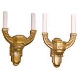 SET OF FOUR Art Deco Gilded Gesso Sconces