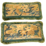 Antique Pair of Flemish Needlepoint Pillows
