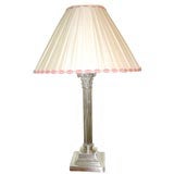 Silverplated Reeded Corinthian Column Table Lamp