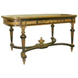 Antique Ebony-Painted Walnut Writing Table (Louis XVI Style, repro.)