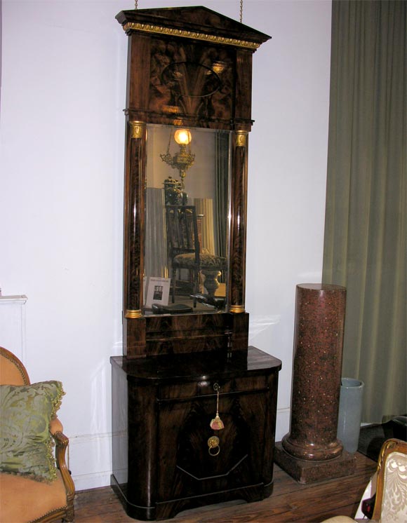 GERMAN 19TH CENTURY NEOCLASSIC MIRROR COMMODE