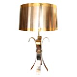 Chrome and Brass Table lamp by Charles et Fils