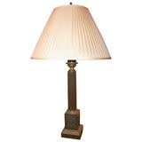 Bronze 19th century oil lamp electrified