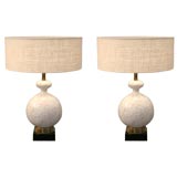Pair of Marbro Crackle Glaze Table Lamps