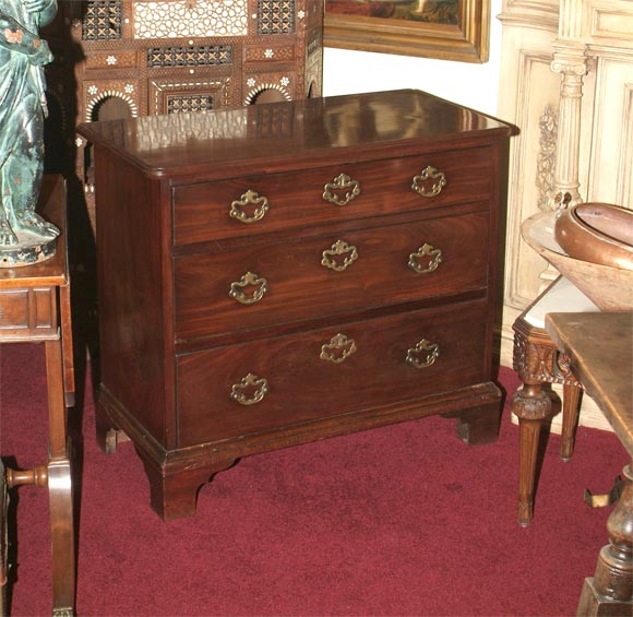 18th Century and Earlier Small English Georgian Three Drawer Chest