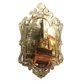 Early 20th Century Venetian Beveled and Cut Glass Mirror