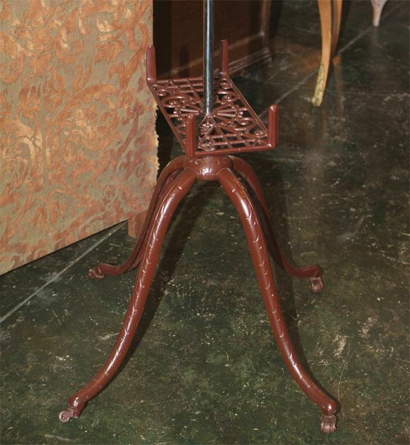 American Antique Cast Iron and Oak Wood Adjustable Dictionary Stand