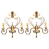 Vintage Pair of  Iron Fleur de Lys Appliques