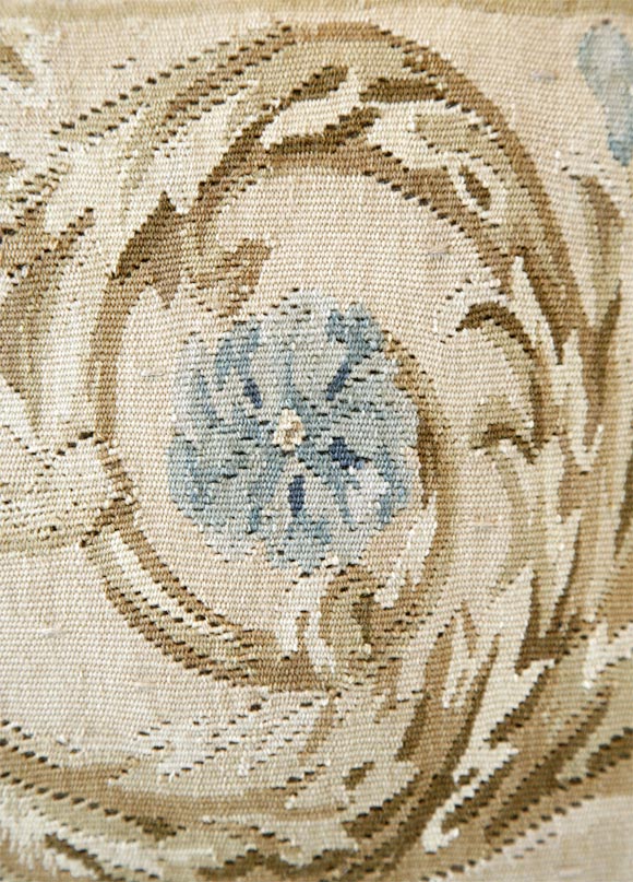 French Scroll Aubusson Pillow with intentional distressing techniques / price for each