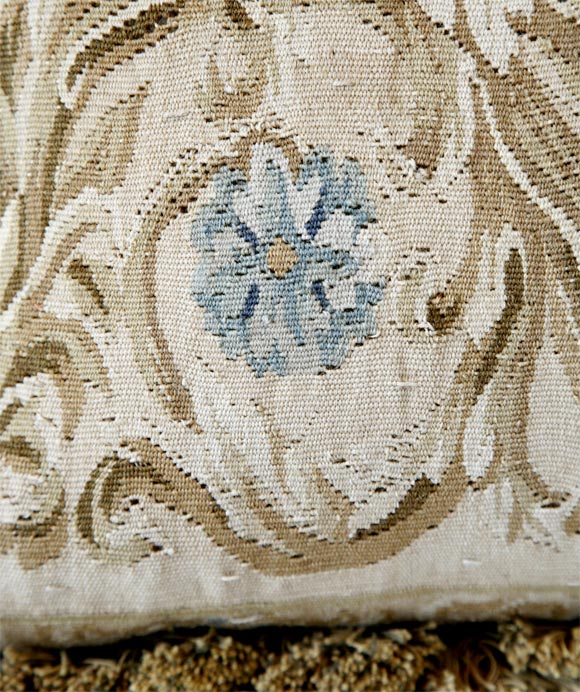 Chinese French Scroll Aubusson Pillow