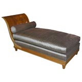 An Art Deco Sycamore Upholstered Daybed. Manner of Ruhlmann