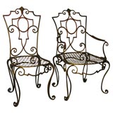 A Set of French Gilt-iron Chairs, att. to Jean-Charles Moreux.