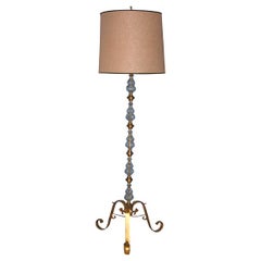 Superb Crystal & Gold Leafed Floor Lamp