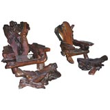California Redwood Chair and Ottoman