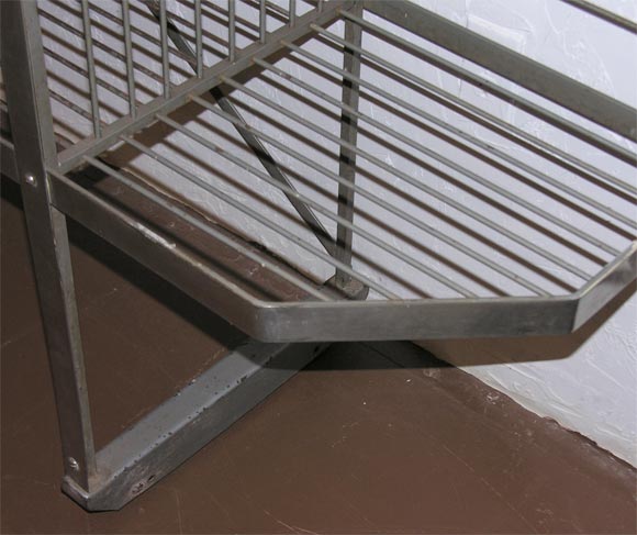 Mid-20th Century iron and aluminum deco bakers rack