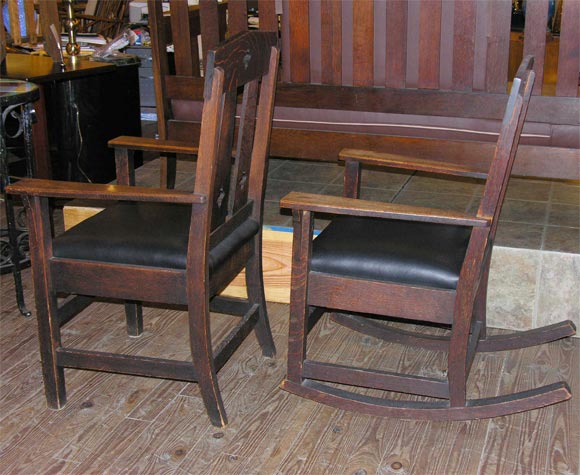 Shop of the Crafters, mission chair & rocker set 1