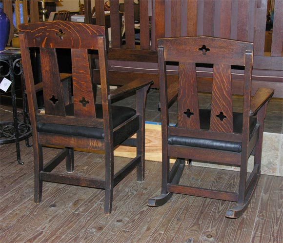 Shop of the Crafters, mission chair & rocker set 2