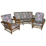 Reed Sofa and Pair of Lounge Chairs