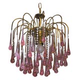 Glam Brass and Crystal Chandelier